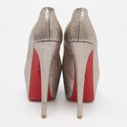 Christian Louboutin Metallic/Pink Glitter Leather Highness Pumps Size 36.5