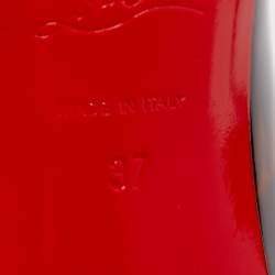 Pre Owned Christian Louboutin Two Tone Leopard Print Patent Leather Kate Pumps Size 37