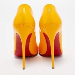 Pre Owned Christian Louboutin Light Orange Patent Leather So Kate Pumps Size 38