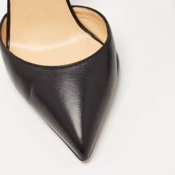 Christian Louboutin Black Leather Uptown Ankle Strap Pumps Size 38