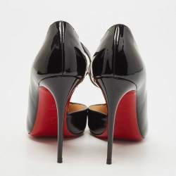 Pre Owned Christian Louboutin Black Patent Leather Jumping Pumps Size 38
