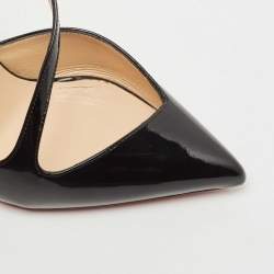 Pre Owned Christian Louboutin Black Patent Leather Jumping Pumps Size 38