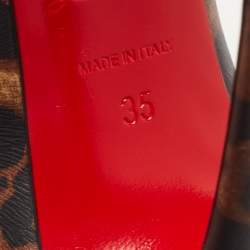 Pre Owned Christian Louboutin Beige/Brown Leather Pigalle Pumps Size 35