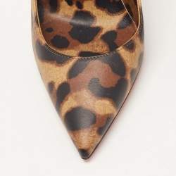 Pre Owned Christian Louboutin Beige/Brown Leather Pigalle Pumps Size 35