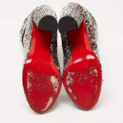Christian Louboutin Multicolor Sequin Moulamax Ankle Boots Size 38.5