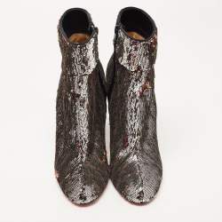 Christian Louboutin Multicolor Sequin Moulamax Ankle Boots Size 38.5