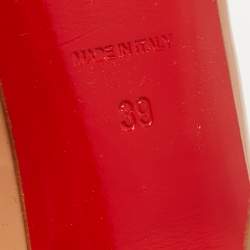 Pre Owned Christian Louboutin Beige Patent Leather Lady Peep Pumps Size 39