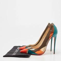 Christian Louboutin Multicolor PVC and Patent Pointed Toe Pumps Size 39
