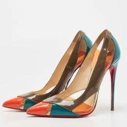 Christian Louboutin Multicolor PVC and Patent Pointed Toe Pumps Size 39