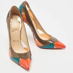 Christian Louboutin Multicolor PVC and Patent Pointed Toe Pumps Size 39