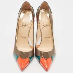 Christian Louboutin Multicolor PVC and Patent Pointed Toe Pumps Size 39