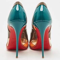Christian Louboutin Multicolor PVC and Patent Pointed Toe Pumps Size 39