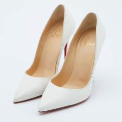 Pre Owned Christian Louboutin White Lizard Embossed Leather So Kate Pumps Size 37