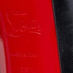 Pre Owned Christian Louboutin Black Leather Daffodile Pumps Size 38.5