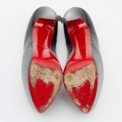 Pre Owned Christian Louboutin Black Leather Daffodile Pumps Size 38.5