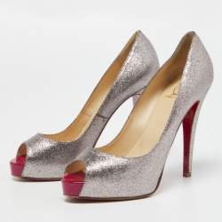 Pre Owned Christian Louboutin Multicolor Glitter Very Prive Pumps Size 38.5