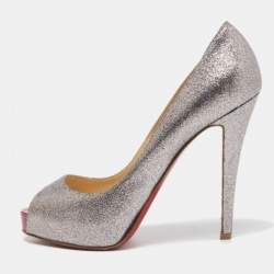 Pre Owned Christian Louboutin Multicolor Glitter Very Prive Pumps Size 38.5