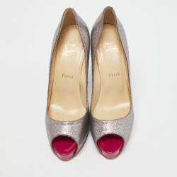 Pre Owned Christian Louboutin Multicolor Glitter Very Prive Pumps Size 38.5