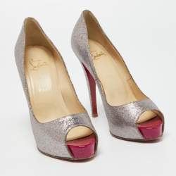 Pre Owned Christian Louboutin Multicolor Glitter Very Prive Pumps Size 38.5