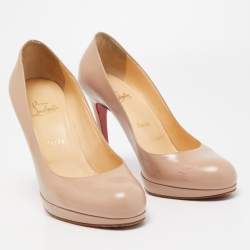 Christian Louboutin Beige Leather New Simple Platform Pumps Size 39