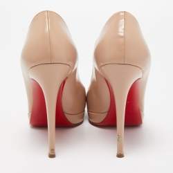 Christian Louboutin Beige Leather New Simple Platform Pumps Size 39