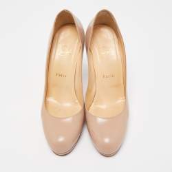 Christian Louboutin Beige Leather New Simple Platform Pumps Size 39