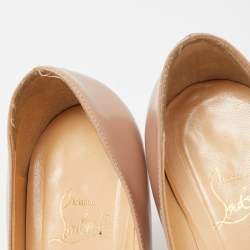 Christian Louboutin Beige Leather New Simple Platform Pumps Size 39