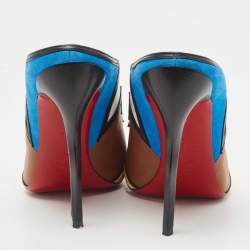 Christian Louboutin Multicolor Leather and Suede Vagachina Mules Size 40