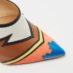 Christian Louboutin Multicolor Leather and Suede Vagachina Mules Size 40