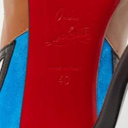 Christian Louboutin Multicolor Leather and Suede Vagachina Mules Size 40