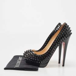 مملوكة مسبقًا Christian Louboutin Black Leather Alti Spike Pumps Size 39.5