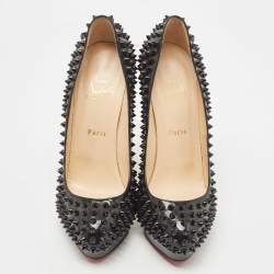 مملوكة مسبقًا Christian Louboutin Black Leather Alti Spike Pumps Size 39.5