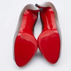 Pre Owned Christian Louboutin Brown Patent Leather New Very Prive Pumps Size 38.5