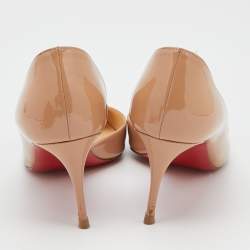 مملوكة مسبقًا Christian Louboutin Nude Patent Leather Iriza D'orsay Pumps Size 37.5