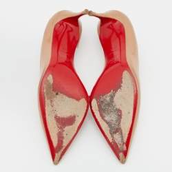 مملوكة مسبقًا Christian Louboutin Nude Patent Leather Iriza D'orsay Pumps Size 37.5