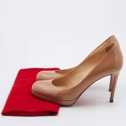 Christian Louboutin Beige Patent Leather New Simple Pumps Size 38.5