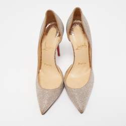 Christian Louboutin Metallic Lurex Fabric Iriza Pumps Size 35