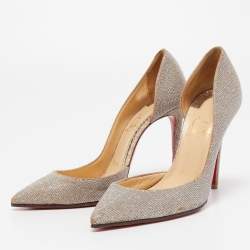 Christian Louboutin Metallic Lurex Fabric Iriza Pumps Size 35