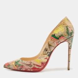 Pre Owned Christian Louboutin Muticolor Patent Leather Pigalle Pumps Size 39