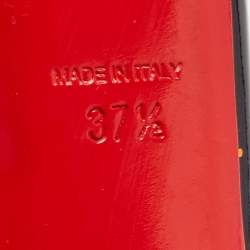 مملوكة مسبقًا Christian Louboutin Black Patent Leather Flo Platform Peep Toe Pumps Size 37.5