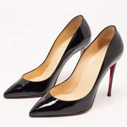 Christian Louboutin Black Patent Leather So Kate Pointed Toe Pumps Size 38