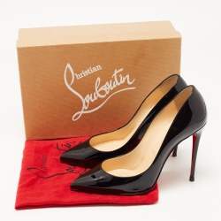 Christian Louboutin Black Patent Leather So Kate Pointed Toe Pumps Size 38