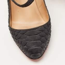 Christian Louboutin Black Python Mary Jane Pumps Size 38.5