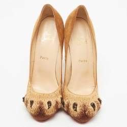 Christian Louboutin Brown Suede Alex Lion Paw Pumps Size 40.5