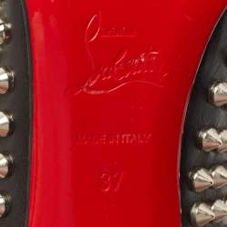 Pre Owned Christian Louboutin Black Leather Pigalle Spikes Pumps Size 37