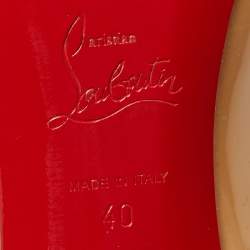 Pre Owned Christian Louboutin Beige Patent Leather Pigalle Pumps Size 40