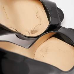 Pre Owned Christian Louboutin Black Patent Leather Very Prive Pumps Size 37