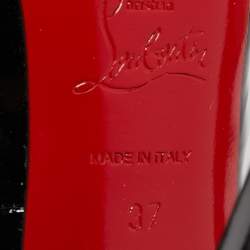Pre Owned Christian Louboutin Black Patent Leather Very Prive Pumps Size 37