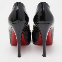 Pre Owned Christian Louboutin Black Patent Leather Very Prive Pumps Size 37