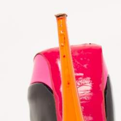 مملوكة مسبقًا Christian Louboutin Multicolor Patent Leather Lady Peep Sling Pumps Size 39